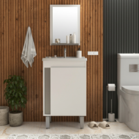 Armário com Espelheira Belizze Smart 45cm Branco/Carbono